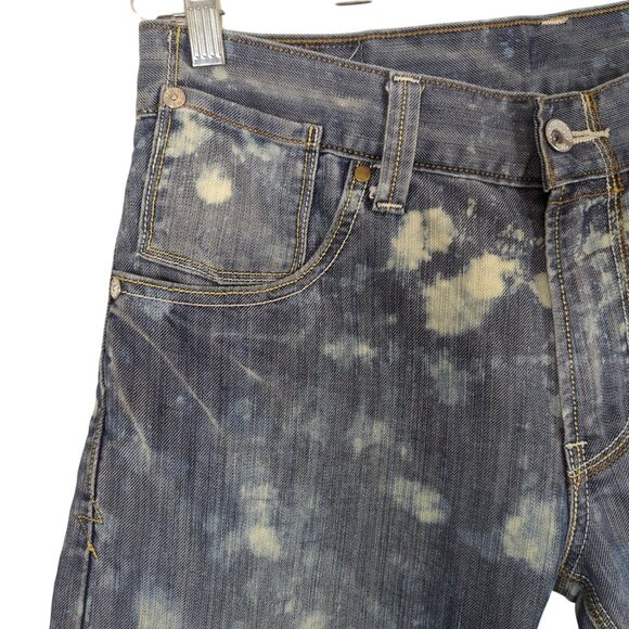 Levi's Men's bleach splashed cut off‎ raw hem Denim 514 Shorts size 33 - Picture 3 of 14